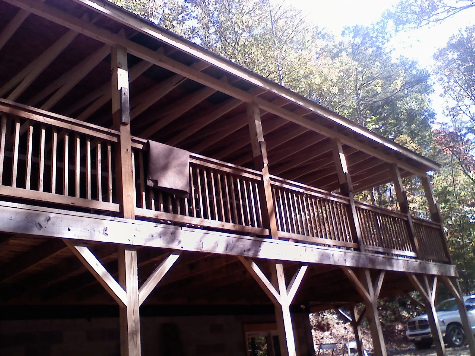 Timber framing under a new elevated porch and deck — Roof Leak Repair in Semmes by Roofing Brothers